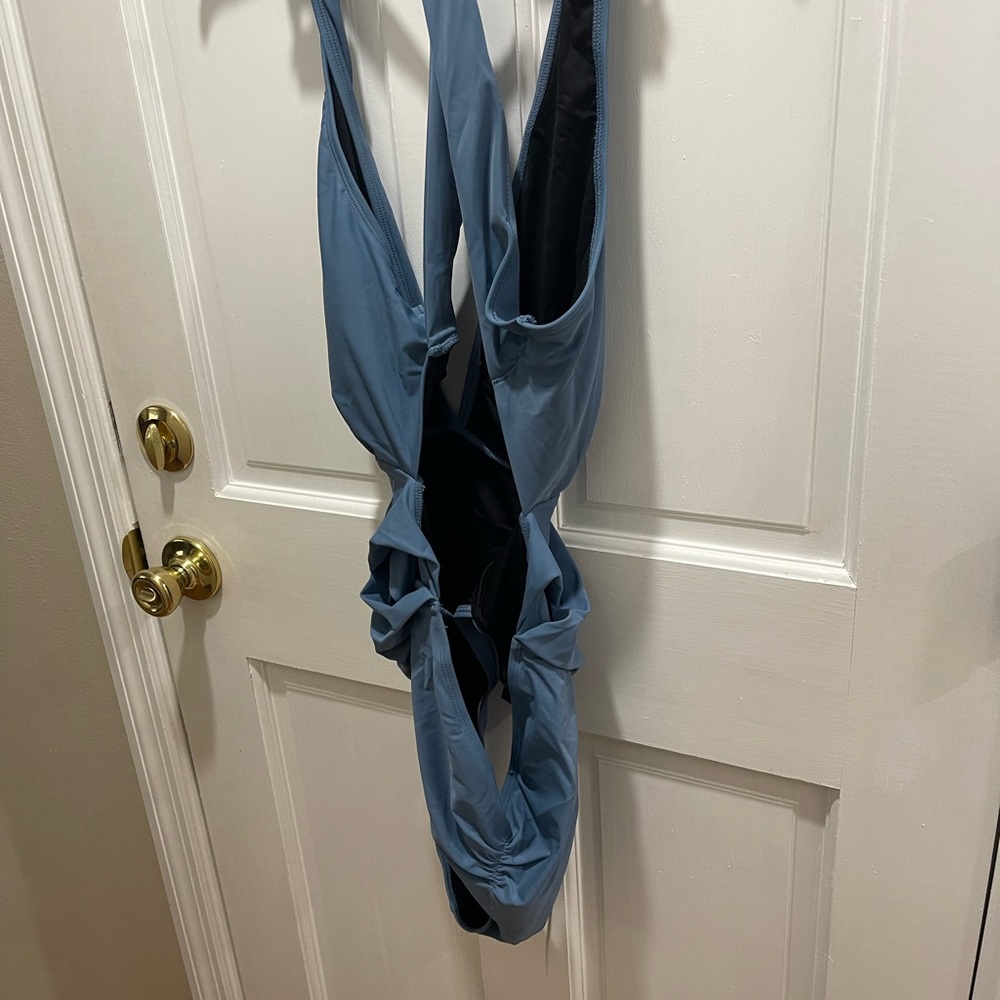 Cupshe Blue and Black One-Piece Swimsuit